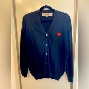 COMME DES GARÇONS PLAY BLACK CARDIGAN